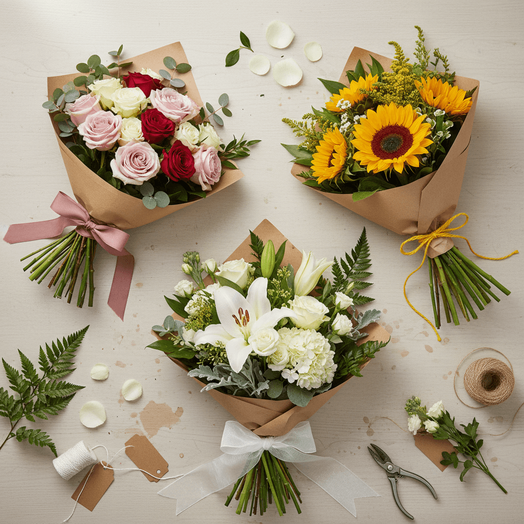 Multiple flower types symbolizing individual paths and unique journeys